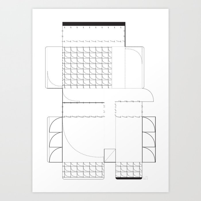 floorplan_curve pattern Art Print