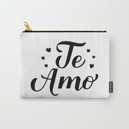 Te Amo calligraphy hand lettering. I Love You in Spanish Carry-All Pouch | Latinamerica, Handwritten, Calligraphy, Valentinesdayquote, Handlettered, Typography, Graphicdesign, Valentinesday, Iloveyou, Mexico 