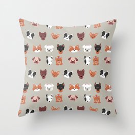Dogs Dogs Dogs Throw Pillow