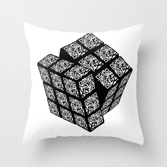 qr cube Throw Pillow