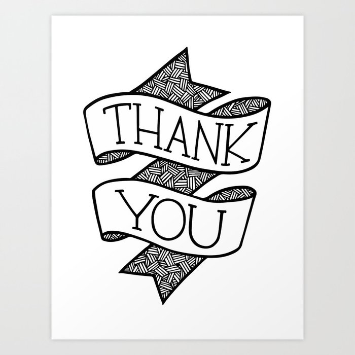 Printed thank you ribbon top