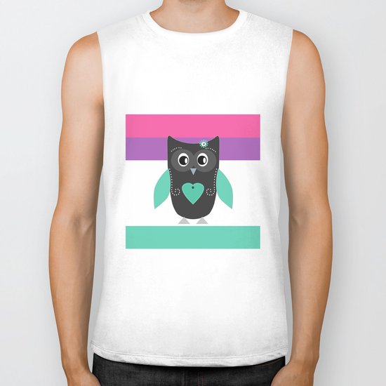 Little owl . Biker Tank
