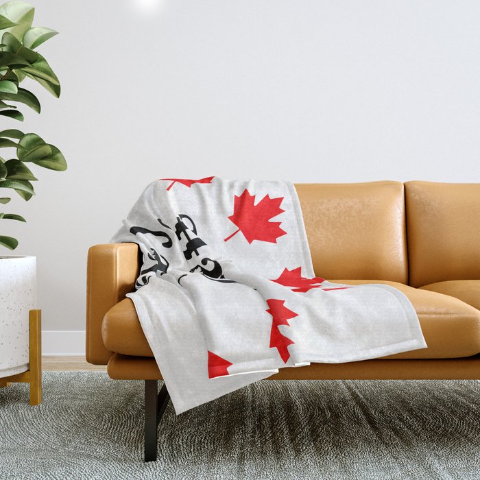 happy canada day Throw Blanket