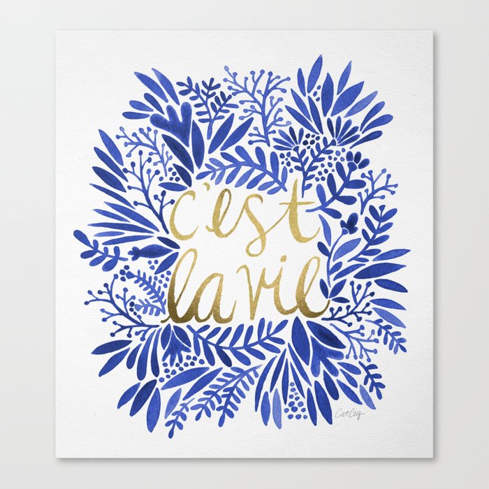 That's Life – Gold & Blue Canvas Print