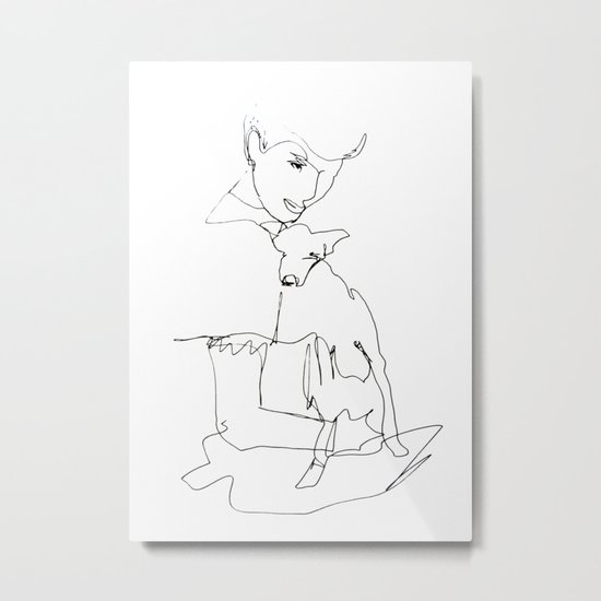 Woman with dog Metal Print