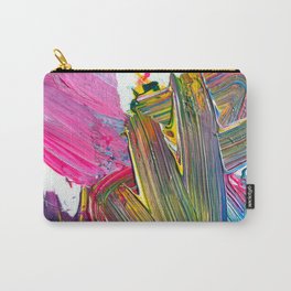 An Artist's Colorful Paint Palette with Rainbow Paint Smears  Carry-All Pouch