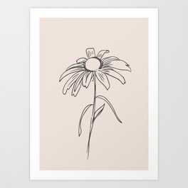 Minimal Line Art Flowers 4 Art Print