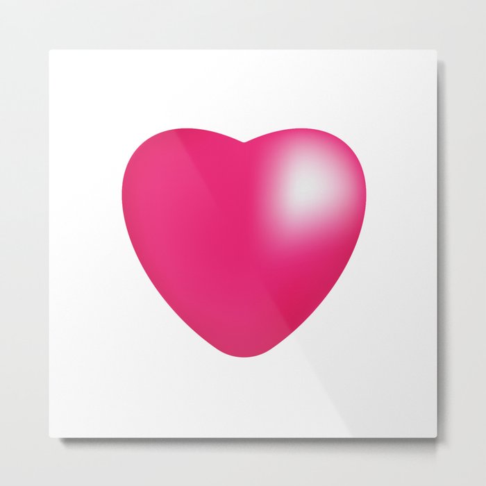 pink heart 3d Metal Print