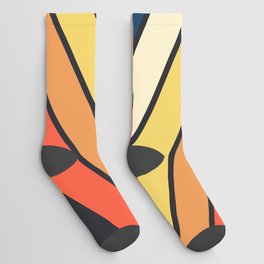 Madana - V Shaped Retro Stripes 70s Style Design Socks