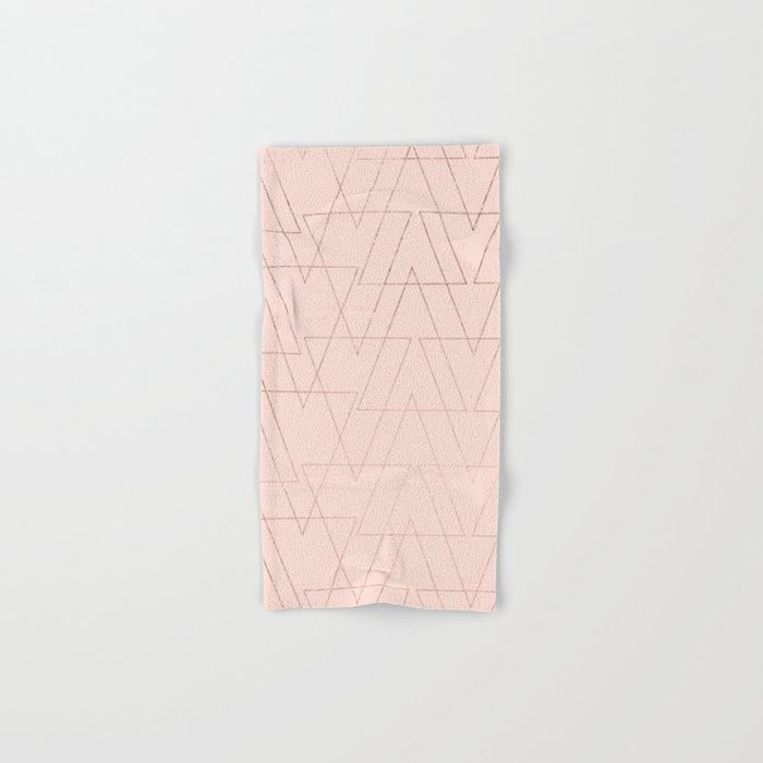 Modern Rose Gold Geometric Thin Triangles Blush Pink Abstract