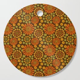 Crazy Daisy Brown and green Cutting Board