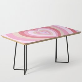 Retro Groovy Love Hearts - frosted pink bubblegum and rose Coffee Table