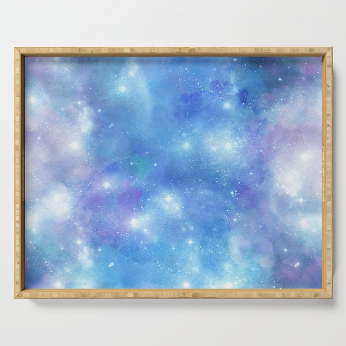 Blue Nebula Painting Serving Tray
