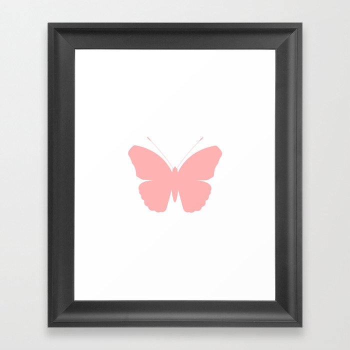 Pink Butterfly Design Framed Art Print