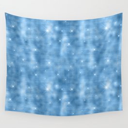 Glam Blue Diamond Shimmer Glitter Wall Tapestry