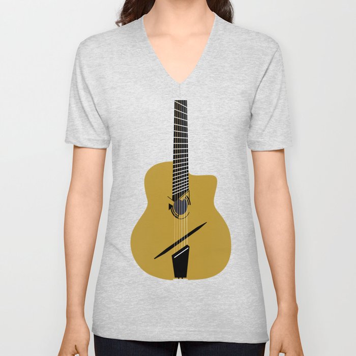 Acoustic Guitar illustration V Neck T Shirt
