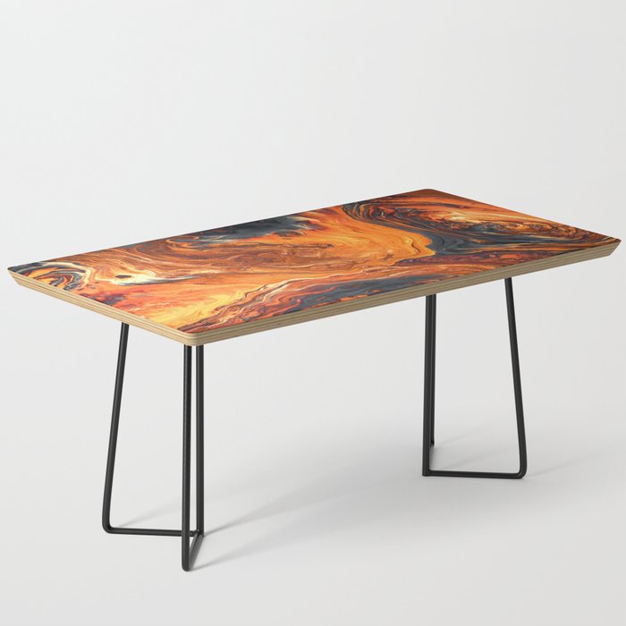 Orange - pouring art Coffee Table