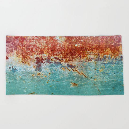 Teal Rust Beach Towel