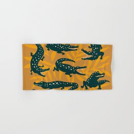 Alligator Collection – Ochre & Teal Hand & Bath Towel
