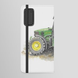Green tractor Android Wallet Case