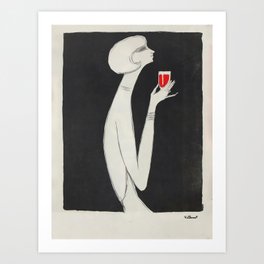 Rouge, 1977, Bernard Villemot, Vintage, Museum Exhibition Art Art Print