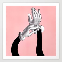 Putting the Gloves on. Art Print