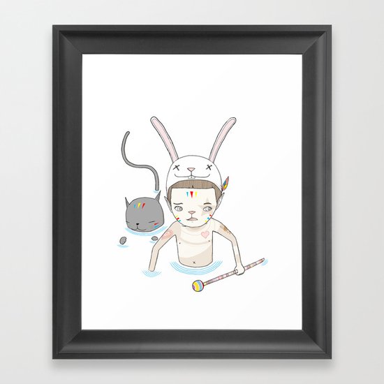 OVER THE BLACK POND Framed Art Print