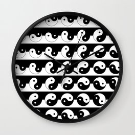 Fluidity | Yin Yang Art Pattern Black & White Wall Clock