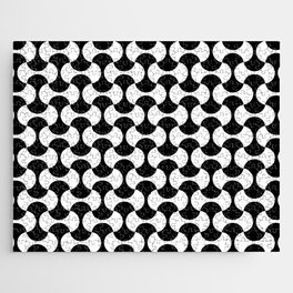Black and white mid century mcm geometric modernism Jigsaw Puzzle