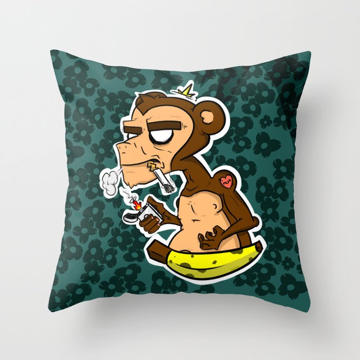 Groovy Monkey Throw Pillow