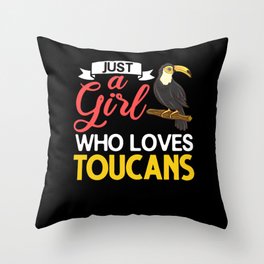 Toucan Bird Animal Tropical Cute Throw Pillow