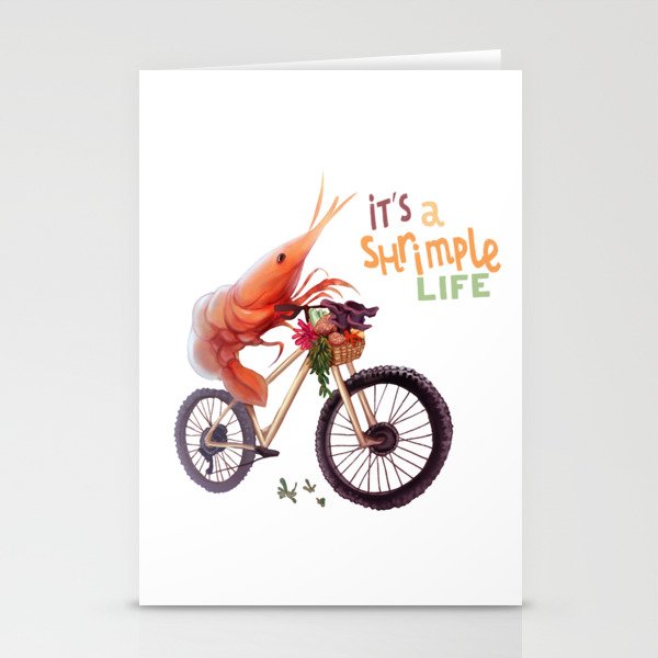 It's a shrimple life Stationery Cards