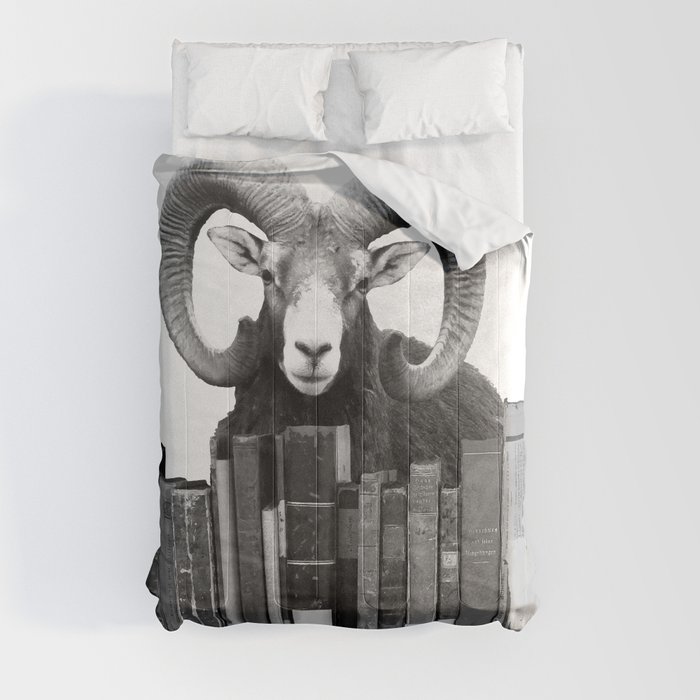 Aries - old Books Journalist Library Comforter