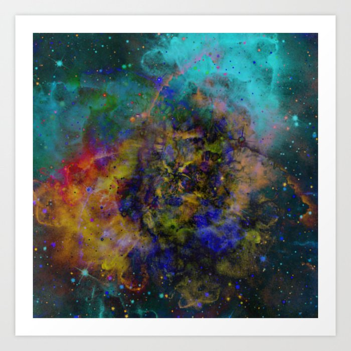 Evolving Space Abstract Outer Space Painting Art Print By