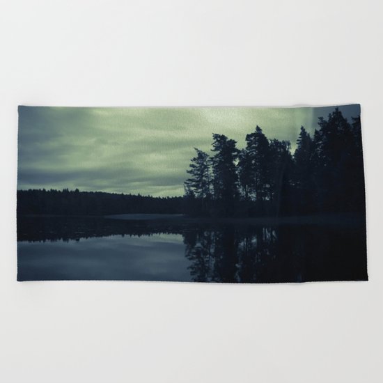 Lake by Night Beach Towel