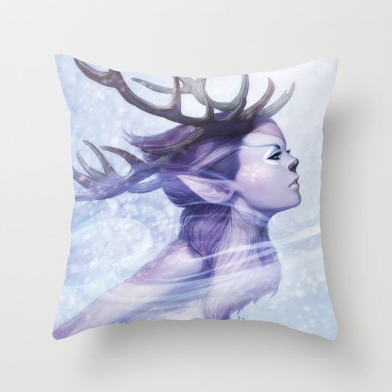 Deer Princess Throw Pillow