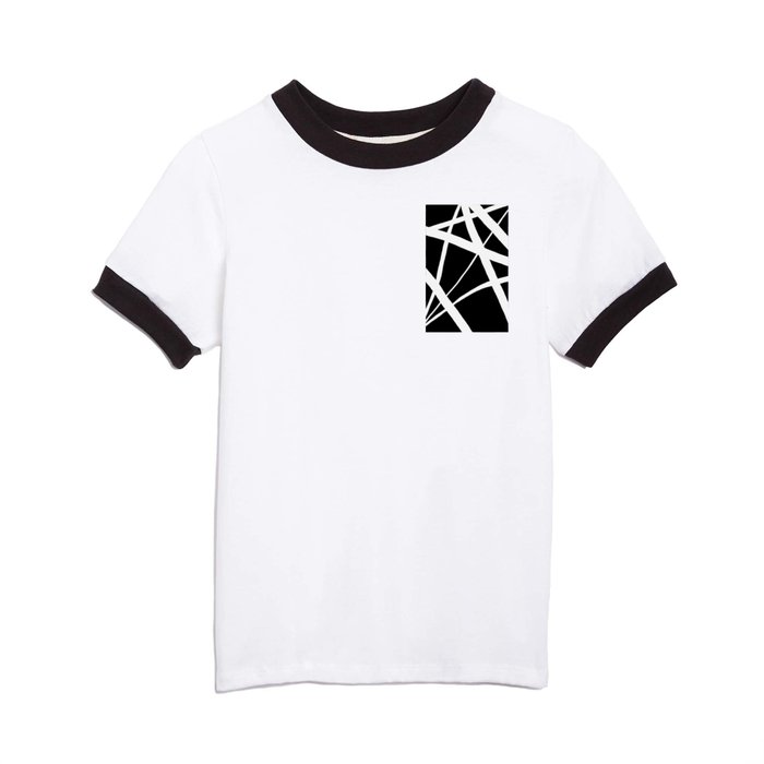 Black T Line | by Society6 - Shirt White Abstract and Black Kids Geometric Abstract White