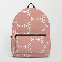 Tiny Pink Hearts Geo  Backpack | Classic, Pattern, Kidsdecor, Twotoned, Graphicdesign, White, Fabric, Digitalart, Contemporary, Geometric 