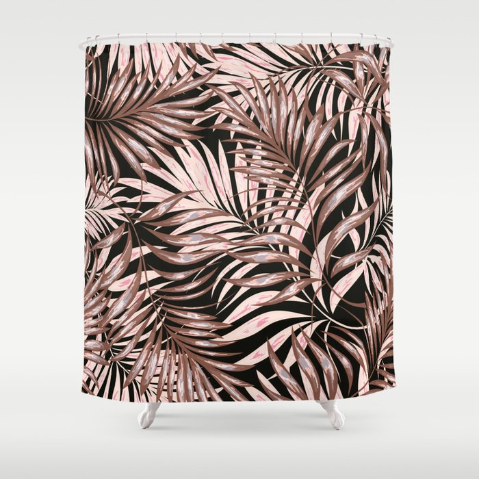 Tropical palm leaves, jungle. Vintage floral pattern background. Shower Curtain