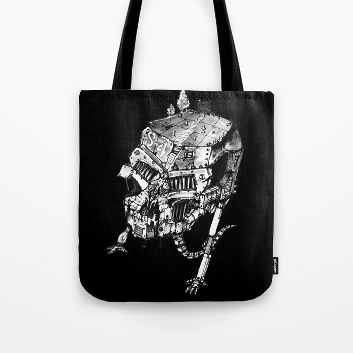 Skull Walker S-4 B&W Tote Bag