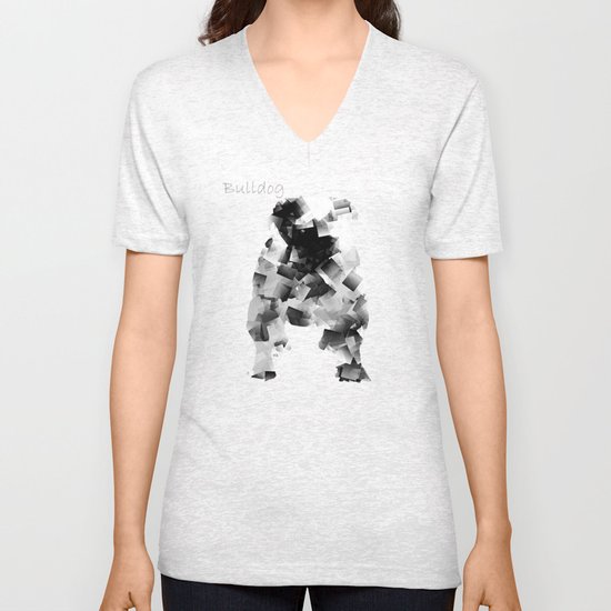 the bulldog Unisex V-Neck
