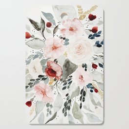 Loose Watercolor Bouquet Cutting Board