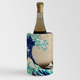 The Great Wave off Kanagawa; Japan Kantō region of Honshu nautical landscape painting by Katsushika Hokusai Wine Chiller