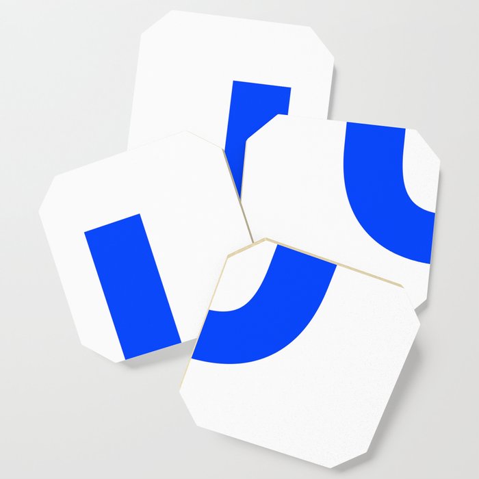 Letter U (Blue & White) Coaster