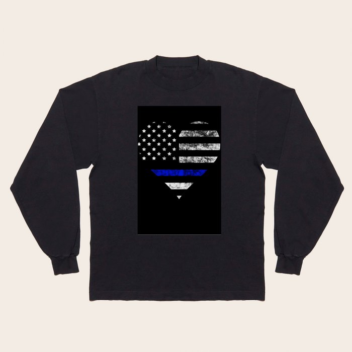 Thin blue line long sleeve cheap
