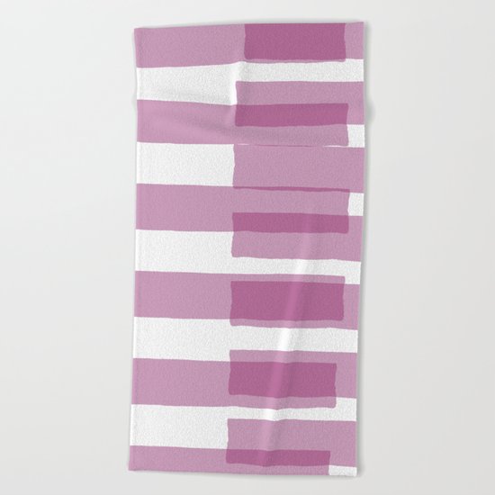 Big Stripes in Purple Beach Towel