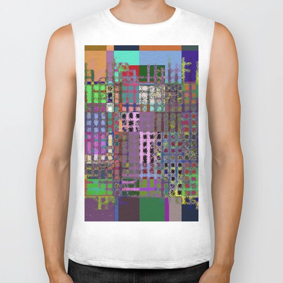 Pastel Playtime - Abstract, geometric, textured, pastel themed artwork Biker Tank