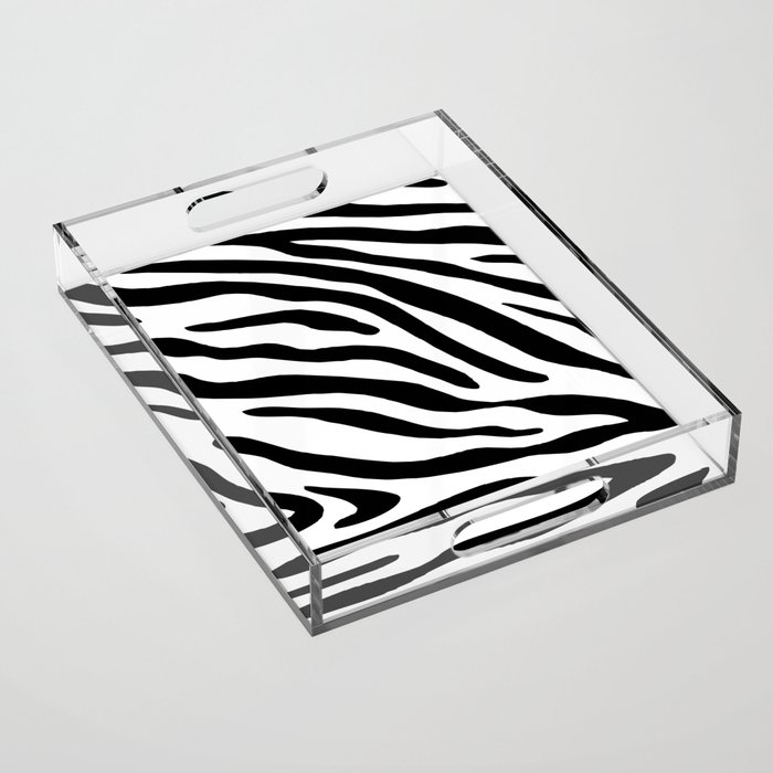 Black And White Zebra Print Acrylic Tray
