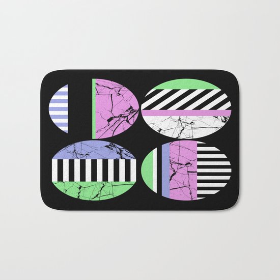 AMPS Uno - Abstract Marble Pastel Stripes Bath Mat
