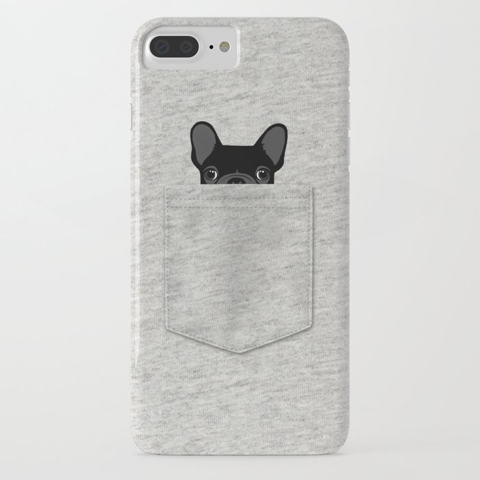 pocket french bulldog - black iphone case